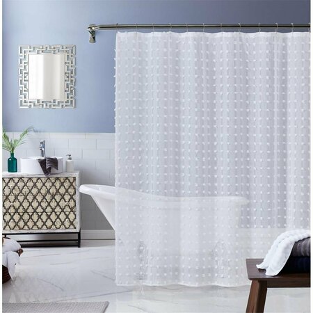 GFANCY FIXTURES 72 x 70 x 1 in. White Puff Sheer Shower Curtain GF2627938